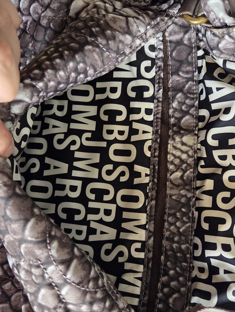 Marc by Marc Jacobs Quilted Snake Print Workwear Crossbody Bag